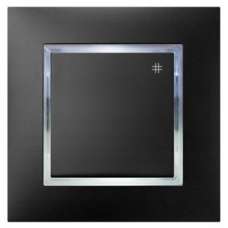 Włącznik Krzyżowy Czarny Z Podświetleniem Białym Ospel Aria