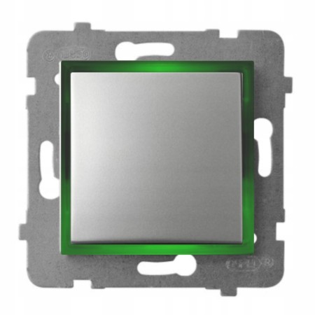 Moduł Włącznika Led Zielony Pojedynczy Bez Ramki Ospel Aria