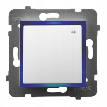 Moduł Włącznika Led Niebieski Krzyżowy Bez Ramki Ospel Aria