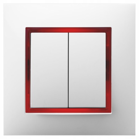 Włącznik Podwójny Z Podświetleniem Czerwonym