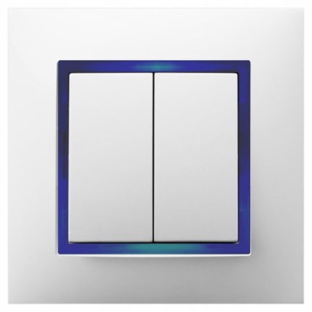 Włącznik Podwójny Z Podświetleniem Niebieskim Ospel Aria