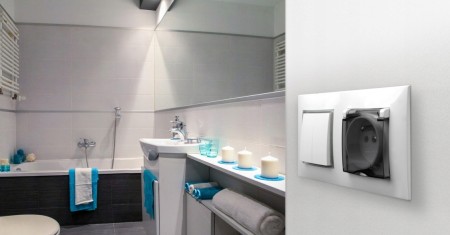 Włącznik Podwójny Z Podświetleniem Niebieskim Ospel Aria