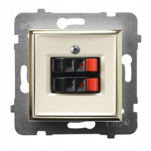 Moduł Ecru / Złoty Bez Ramki Gniazdo Głośnikowe 2X Ospel Aria