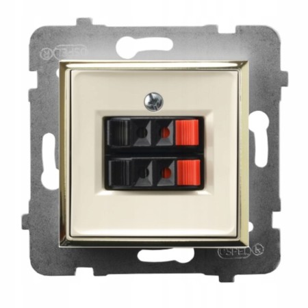 Moduł Ecru / Złoty Bez Ramki Gniazdo Głośnikowe 2X Ospel Aria