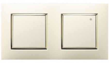 Włącznik Pojedynczy I Krzyżowy Ospel Aria W Ramce Ecru Złoty