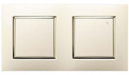 Włącznik Pojedynczy I Schodowy W Ramce Ospel Aria Ecru Złoty