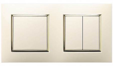 Włącznik Pojedynczy I Podwójny W Ramce Ospel Aria Ecru Złoty