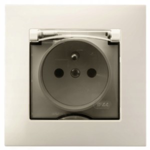 Gniazdo Hermetyczne Ospel Aria Łazienkowe   Ecru