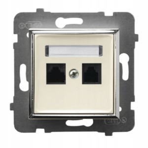 Moduł Ecru / Srebro Bez Ramki Internetowe Podwójne Ospel Aria