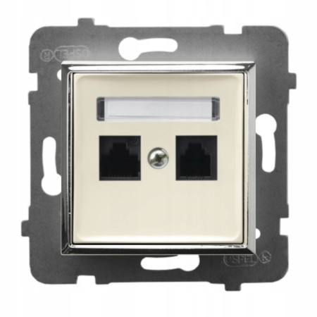 Moduł Ecru / Srebro Bez Ramki Internetowe Podwójne Ospel Aria