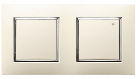 Włącznik Pojedynczy I Krzyżowy Ospel Aria W Ramce Ecru Srebro