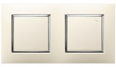 Włącznik Pojedynczy I Schodowy W Ramce Ospel Aria Ecru Srebro