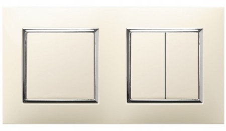 Włącznik Pojedynczy I Podwójny W Ramce Ospel Aria Ecru Srebro