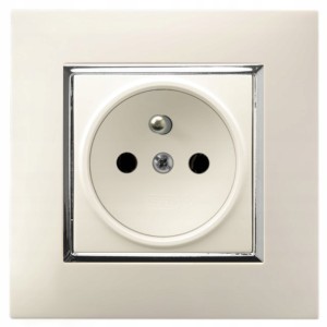 Gniazdo Elektryczne Ospel Aria Pojedyncze Gniazdko  Ecru Srebro