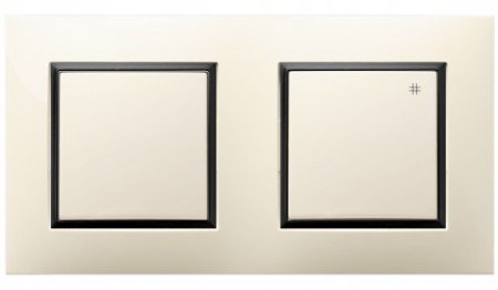 Włącznik Pojedynczy I Krzyżowy Ospel Aria W Ramce Ecru Czarny