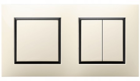 Włącznik Pojedynczy I Podwójny W Ramce Ospel Aria Ecru Czarny
