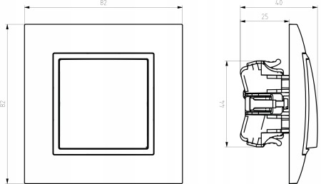 Gniazdo Internetowe Rj45 2X Ospel Aria Ecru Czarny