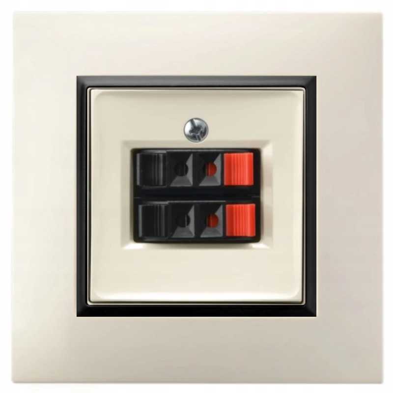 Gniazdo Głośnikowe Podwójne Ospel Aria Ecru Czarny