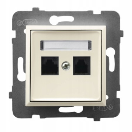 Moduł Ecru Bez Ramki Gniazdo Internetowe 2X Ospel Aria