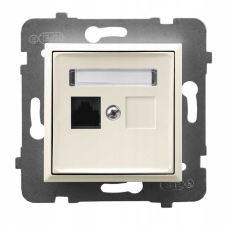 Moduł Ecru Bez Ramki Gniazdo Internetowe 1X Ospel Aria