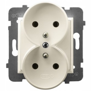 Moduł Ecru Bez Ramki Gniazdo Podwójne Ospel Aria