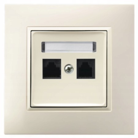 Gniazdo Internetowe Rj45 2X Ospel Aria Ecru