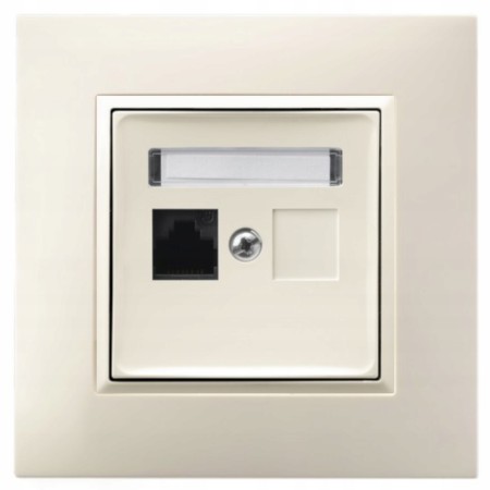 Gniazdo Internetowe Rj45 1X Ospel Aria Ecru