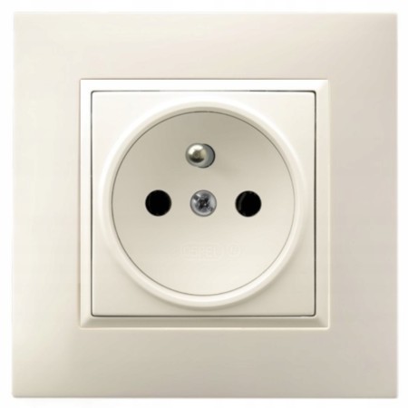 Gniazdo Pojedyncze Kontakt Elektryczny Ospel Aria Ecru