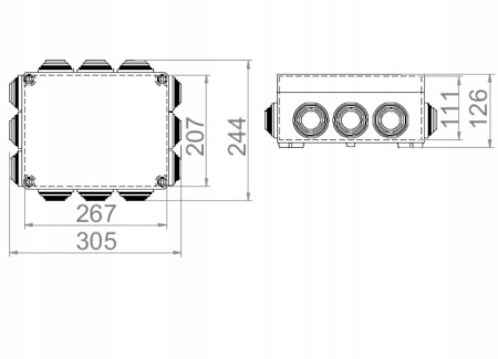 Puszka Hermetyczna Natynkowa Przepusty Xxl+