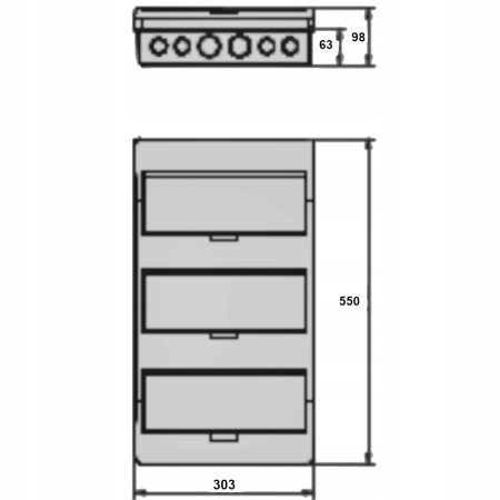 Rozdzielnica Rozdzielnia Natynkowa 3X12 M Skrzynka