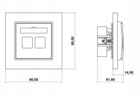 Gniazdo Internetowe 1X Z Ramką Karlik Mini 00/29