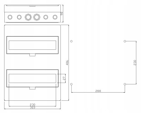 Rozdzielnica Rozdzielnia Natynkowa 2X12 Skrzynka