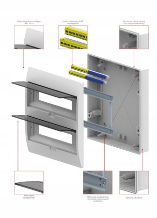 Rozdzielnica Rozdzielnia Natynkowa 2X12 Skrzynka