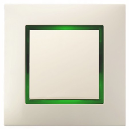 Włącznik Pojedynczy Ospel Aria Ecru Z Podświetleniem Zielonym