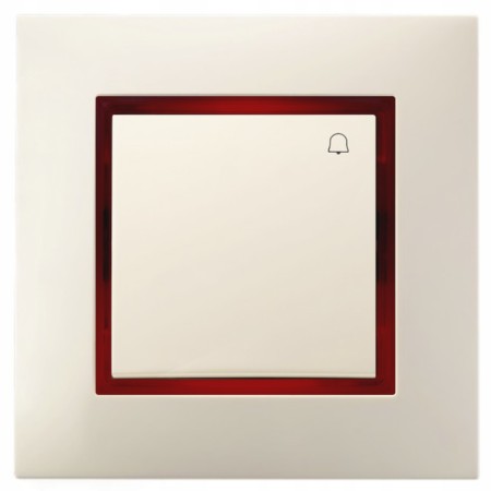 Włącznik Dzwonkowy Ospel Aria Ecru Z Podświetleniem Czerwonym