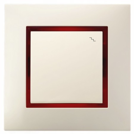 Włącznik Schodowy Ospel Aria Ecru Z Podświetleniem Czerwonym