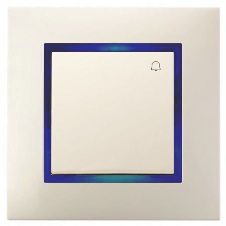 Włącznik Dzwonkowy Ospel Aria Ecru Z Podświetleniem Niebieskim