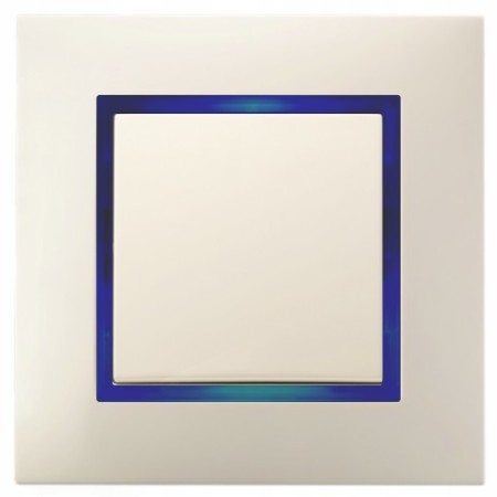 Włącznik Pojedynczy Ospel Aria Ecru Z Podświetleniem Niebieskim