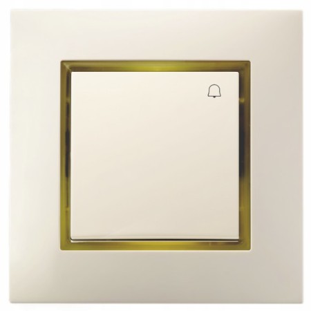 Włącznik Dzwonkowy Ospel Aria Ecru Z Podświetleniem Złotym