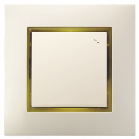 Włącznik Schodowy Ospel Aria Ecru Z Podświetleniem Złotym