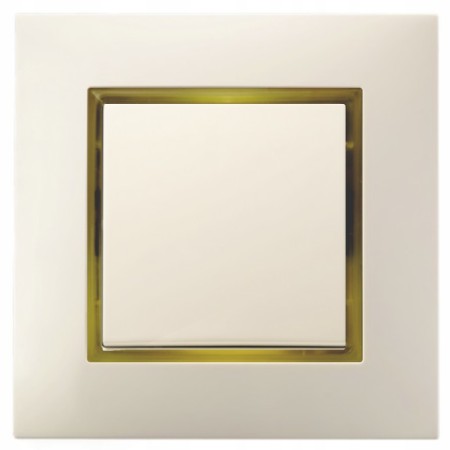 Włącznik Pojedynczy Ospel Aria Ecru Z Podświetleniem Złotym