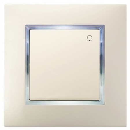 Włącznik Dzwonkowy Ospel Aria Ecru Z Podświetleniem Białym