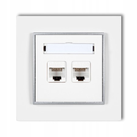 Gniazdo Internetowe 2X Z Ramką Karlik Mini 00/07