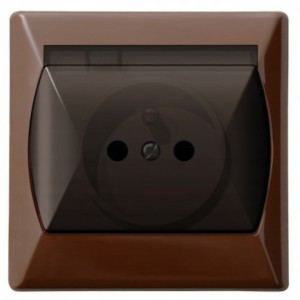 Gniazdo Hermetyczne Z Uziemieniem Ospel Akcent Brązowy