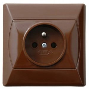 Gniazdo Pojedyncze Z Uziemieniem Akcent Brązowy