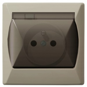 Gniazdo Hermetyczne Z Uziemieniem Ospel Akcent Beżowy