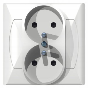 Gniazdo Podwójne Z Uziemieniem Ospel Akcent Biały