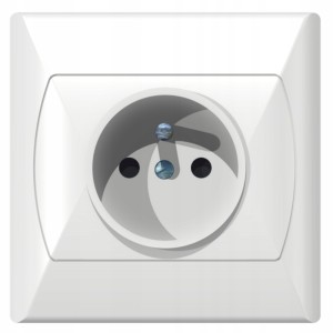 Gniazdo Pojedyncze Z Uziemieniem Akcent Biały