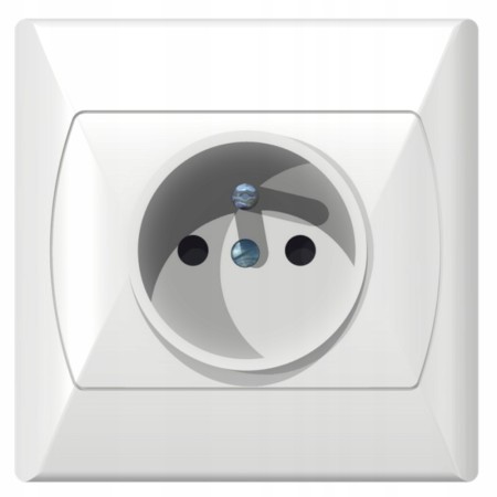 Gniazdo Pojedyncze Z Uziemieniem Akcent Biały