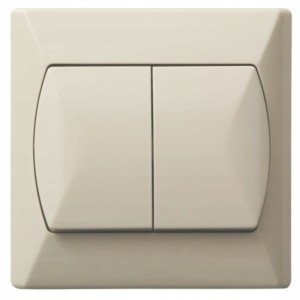 Włącznik Podwójny Schodowy Ospel Akcent Beżowy